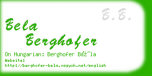 bela berghofer business card